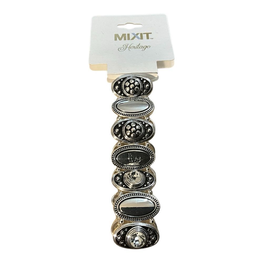 Mixit silver tone charm bracelet NWT